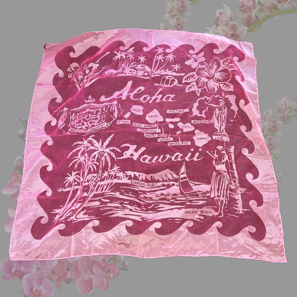 Pink Aloha Hawaii Sheer Scarf